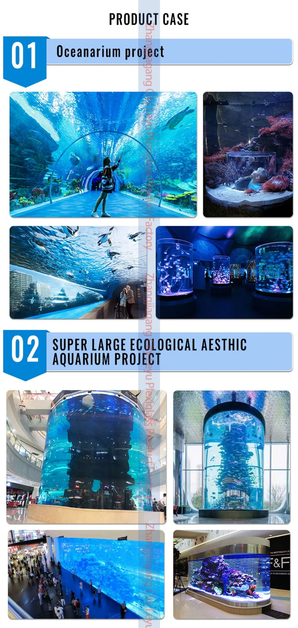 Leyu Custom Large Acrylic Aquarium Tanks, Acrylic Fish Tank Big Size Windows Panel@